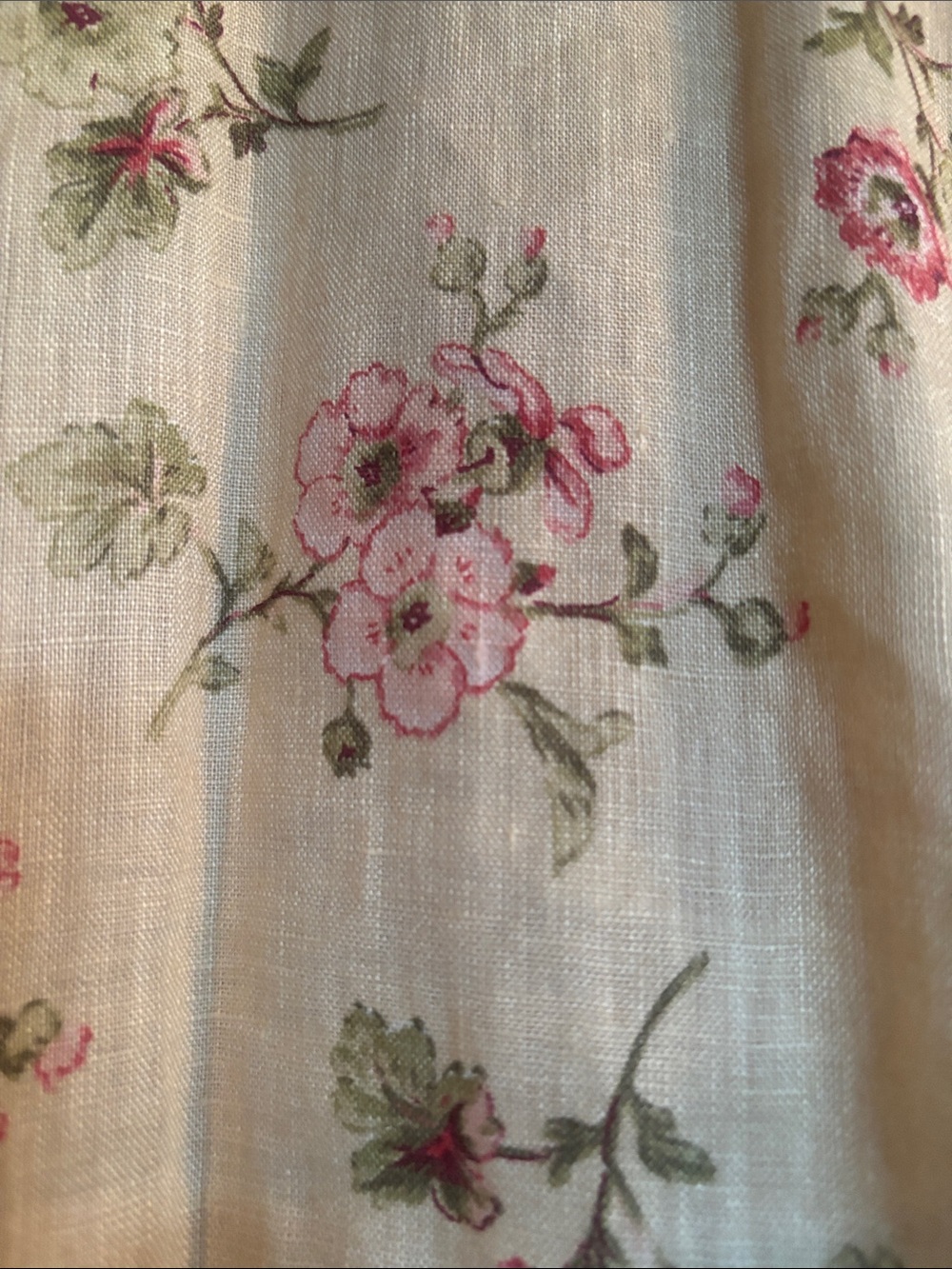 Ralph Lauren Linen Cream Floral Button-Up Blouse - Picture 6 of 7
